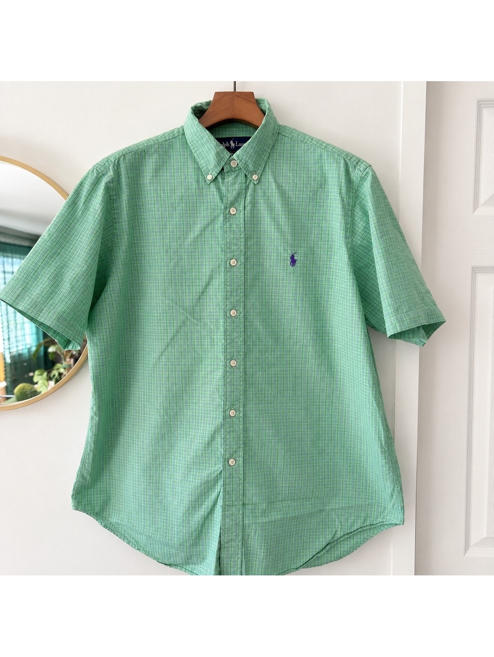 Polo Ralph Lauren Classic Fit Men's Short Sleeve Button Down Shirt Green XL